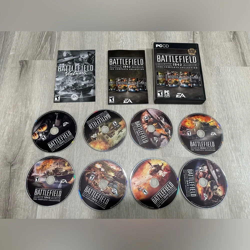 D2 Battlefield 1942 The Complete Collection PC 2005 8 Discs with Manual CD-ROM